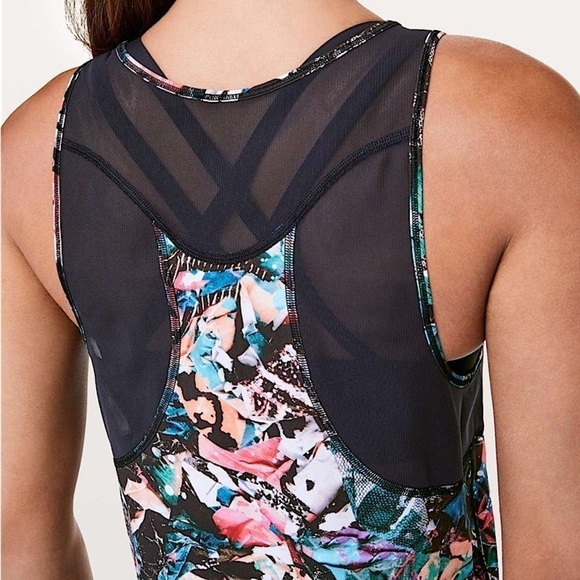 Lululemon Sculpt Tank II Color Crush Multi Black Mesh Activewear Breathable Sz 4 - Picture 3 of 11